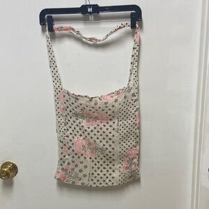 Free People Pink and Black Star Tote